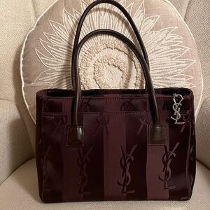 YSL Authentic Yves Saint Laurent Rich Brown Tote Bag